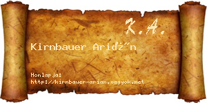 Kirnbauer Arián névjegykártya